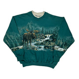 Au Graphic Sweatshirt - Large Green Cotton