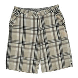 Quiksilver Checked Shorts - 30W 10L White Cotton