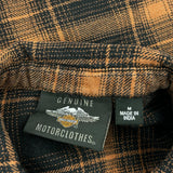 Harley Davidson Checked Flannel Shirt - Medium Brown Cotton
