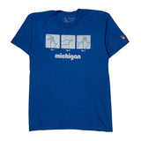 Michigan Unbranded Single Stitch T-Shirt - Medium Blue Cotton Blend