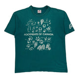 Footprints Of Canada Harlequin Graphic T-Shirt - XL Green Cotton