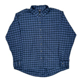 Patagonia Checked Flannel Shirt - Large Blue Cotton