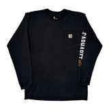 Carhartt Spellout Long Sleeve T-Shirt - Large Black Cotton
