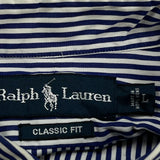 Ralph Lauren Striped Shirt - Large Blue Cotton
