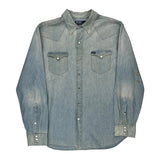 Wild West Show Polo By Ralph Lauren Graphic Denim Shirt - XL Light Wash Denim