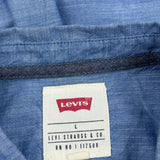 Levis Short Sleeve Shirt - Large Blue Cotton