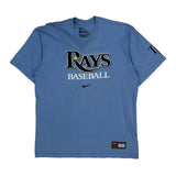 Rays Baseball Nike Graphic T-Shirt - Large Blue Cotton