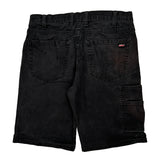 Dickies Denim Shorts - 32W 10L Black Cotton