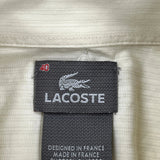 Lacoste Striped Shirt - Medium Cream Cotton