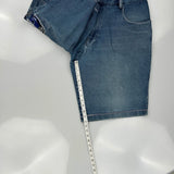 No Boundaries Graphic Denim Shorts - 40W 11L Dark Wash Cotton