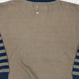 90S Cezar Striped Sweatshirt - Large Brown Cotton
