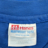 Hanes Single Stitch T-Shirt - Medium Blue Cotton Blend