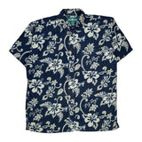 Big Dogs Floral Hawaiian Shirt - Small Blue Cotton Blend