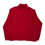 Polo By Ralph Lauren 1/4 Zip - 2XL Red Cotton