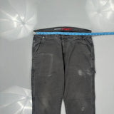 Dickies Double Knee Carpenter Pants - 36W 32L Gray Cotton Blend
