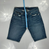 True Religion Slim Denim Shorts - 30W 11L Blue Denim