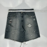 Marvin The Martian Lot 29 Graphic Denim Shorts - 34W 10L Black Denim