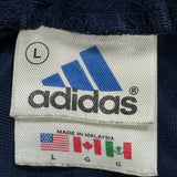 Adidas Striped Track Pants - Large Blue Polyester