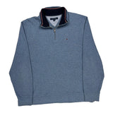 Tommy Hilfiger 1/4 Zip - Large Blue Cotton