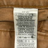 Durable Carhartt Double Knee Carpenter Trousers - 38W 32L Brown Cotton