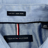 Tommy Hilfiger Slim Fit Shirt - Large Blue Cotton