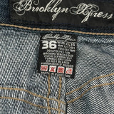 Brooklyn Express Contrast Stitch Jeans - 36W 34L Dark Wash Cotton