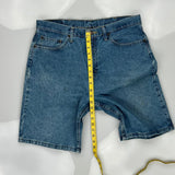 Relaxed Fit Wrangler Denim Shorts - 34W 10L Blue Cotton
