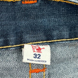 True Religion Contrast Stitch Jeans - 33W 31L Blue Cotton