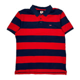 Levis Striped Polo Shirt - Large Navy Cotton