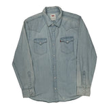 Levis Denim Shirt - Large Light Wash Cotton