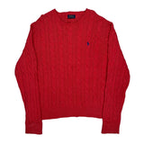 Polo By Ralph Lauren Cable Knit Sweater - 2XL Red Cotton