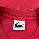 Inside Out Quiksilver Graphic T-Shirt - XL Red Cotton