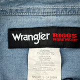 Wrangler Denim Shirt - 2XL Blue Cotton