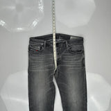 Diesel Skinny Fit Jeans - 34W UK 12 Grey Denim
