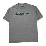 Reebok T-Shirt - Large Grey Cotton Blend