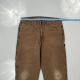 Dickies Double Knee Carpenter Pants - 36W 30L Brown Cotton