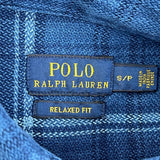 Cropped Polo By Ralph Lauren Checked Flannel Shirt - Small Blue Cotton
