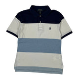 Age 8 Polo By Ralph Lauren Striped Polo Shirt - Small Blue Cotton