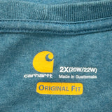 Carhartt Long Sleeve T-Shirt - 2XL Blue Cotton