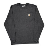 Carhartt Long Sleeve T-Shirt - Large Gray Cotton