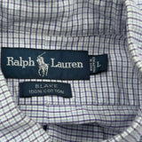 Ralph Lauren Checked Short Sleeve Shirt - Large Blue Cotton