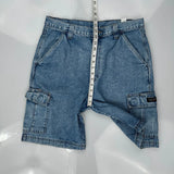Wrangler Cargo Shorts - 33W 9L Blue Cotton