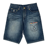 Flags Eight 732 Baggy Denim Shorts - 38W 15L Blue Cotton