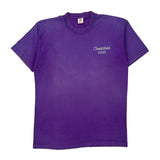 Fruit Of The Loom Single Stitch T-Shirt - Large Purple Cotton