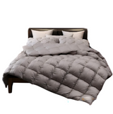 ANYHOUZ Dark Grey Quilted Duvet Cover – Luxury Breathable Puffer Bed Comforter