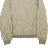 Mens Beige Bomber Jacket M Polyester Blend Plain Zip Closure Casual Outerwear