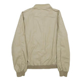 Mens Beige Bomber Jacket M Polyester Blend Plain Zip Closure Casual Outerwear