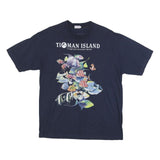 HORIZON Mens Navy Blue Tropical Wonderland Graphic T-Shirt L Short Sleeve Crew