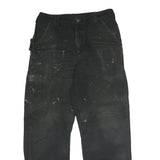 CARHARTT Mens Cotton Black Relaxed Straight Trousers W32 L30 Workwear Vintage