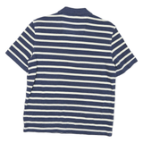 NAUTICA Mens Blue & White Striped Short Sleeve Polo Shirt M Cotton Casual